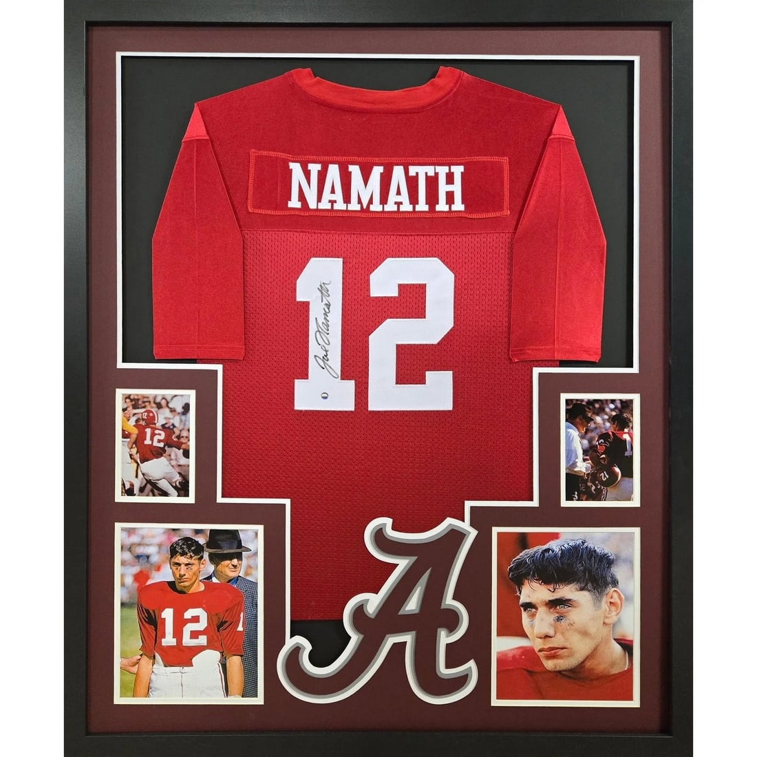 Joe Namath Autographed Framed Jersey Alabama Steiner Authenticated (1 of 2)