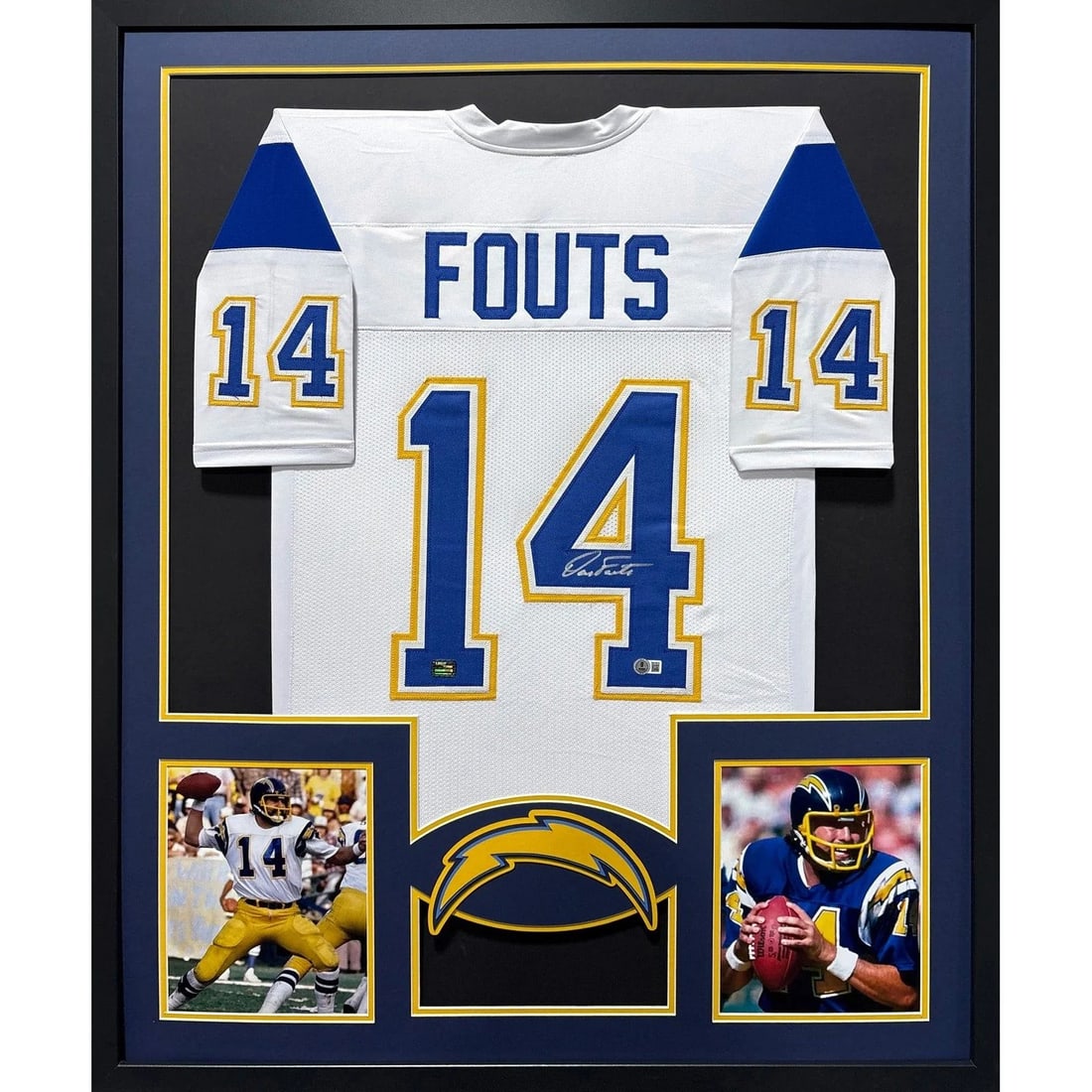 Framed Dan Fouts Autographed Chargers Jersey JSA COA (1 of 2)