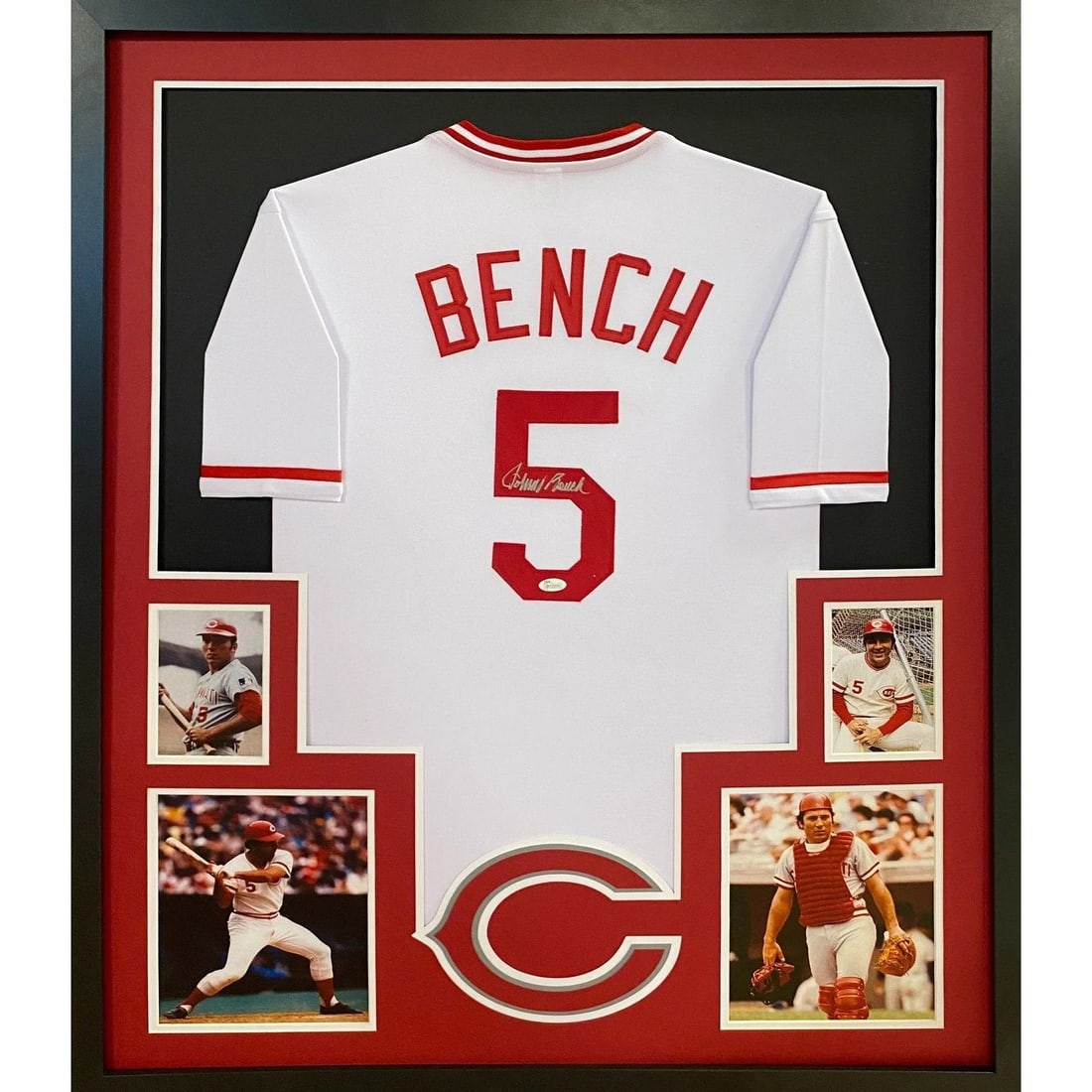 Johnny Bench Signed Framed Jersey JSA Authenticated Cincinnati Reds (1 of 3)