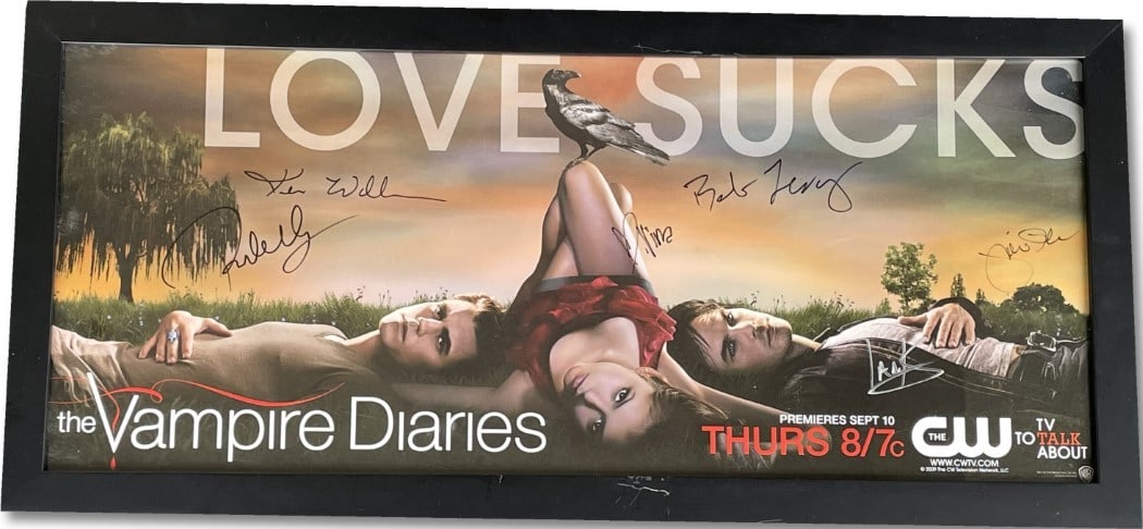 JSA Authenticated Vampire Diaries Cast Signed 28x11 Photograph (1 of 6)