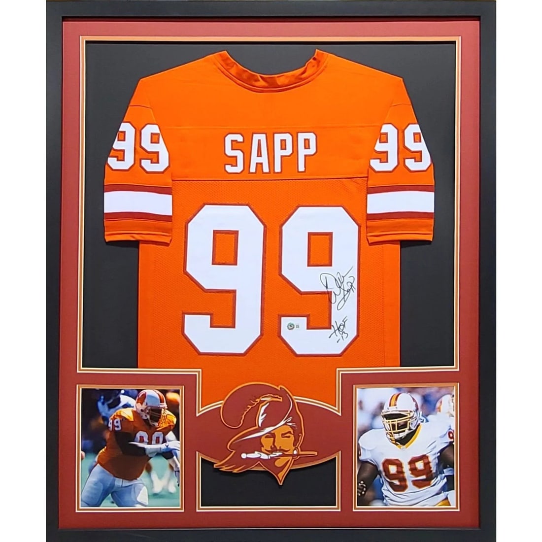 Warren Sapp Autographed Framed Jersey Tampa Bay Buccaneers Beckett Authenticated: Warren Sapp Autographed Framed Jersey Tampa Bay Buccaneers Beckett Authenticated This autographed Warren Sapp framed jersey is a must-have for any Tampa Bay Buccaneers fan. Authenticated by Beckett, a
