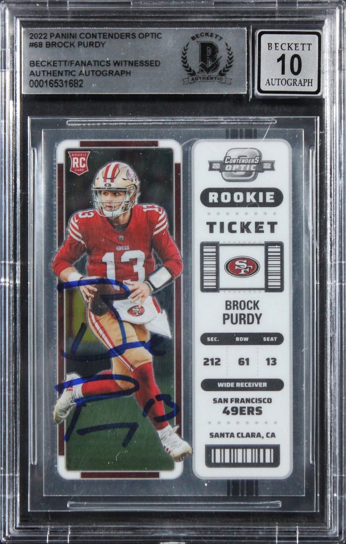 Brock Purdy 2022 Panini Contenders Optic Rookie Auto BAS Slabbed (1 of 2)