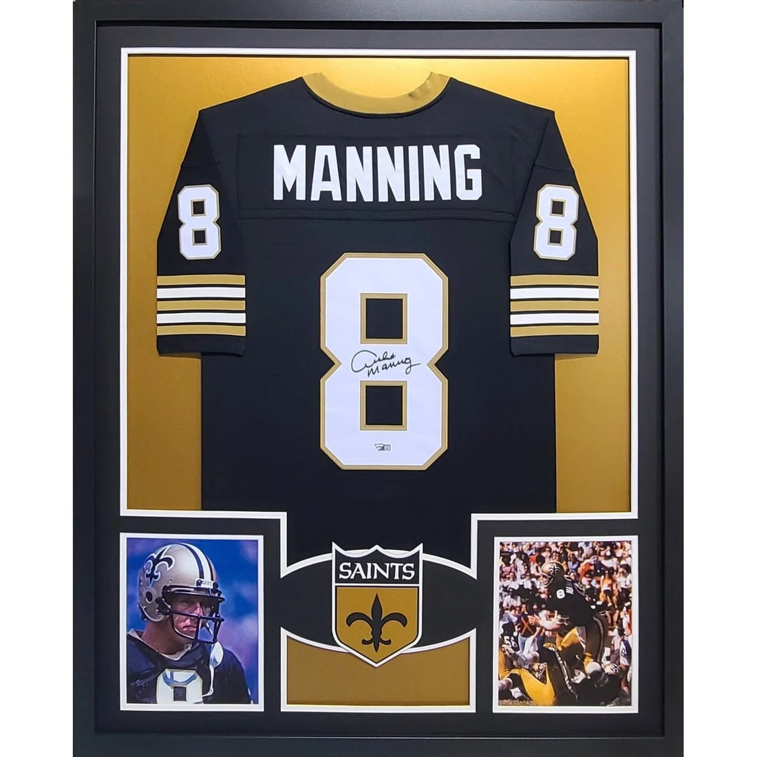 Archie Manning Autographed Framed Jersey Fanatics New Orleans Saints (1 of 2)