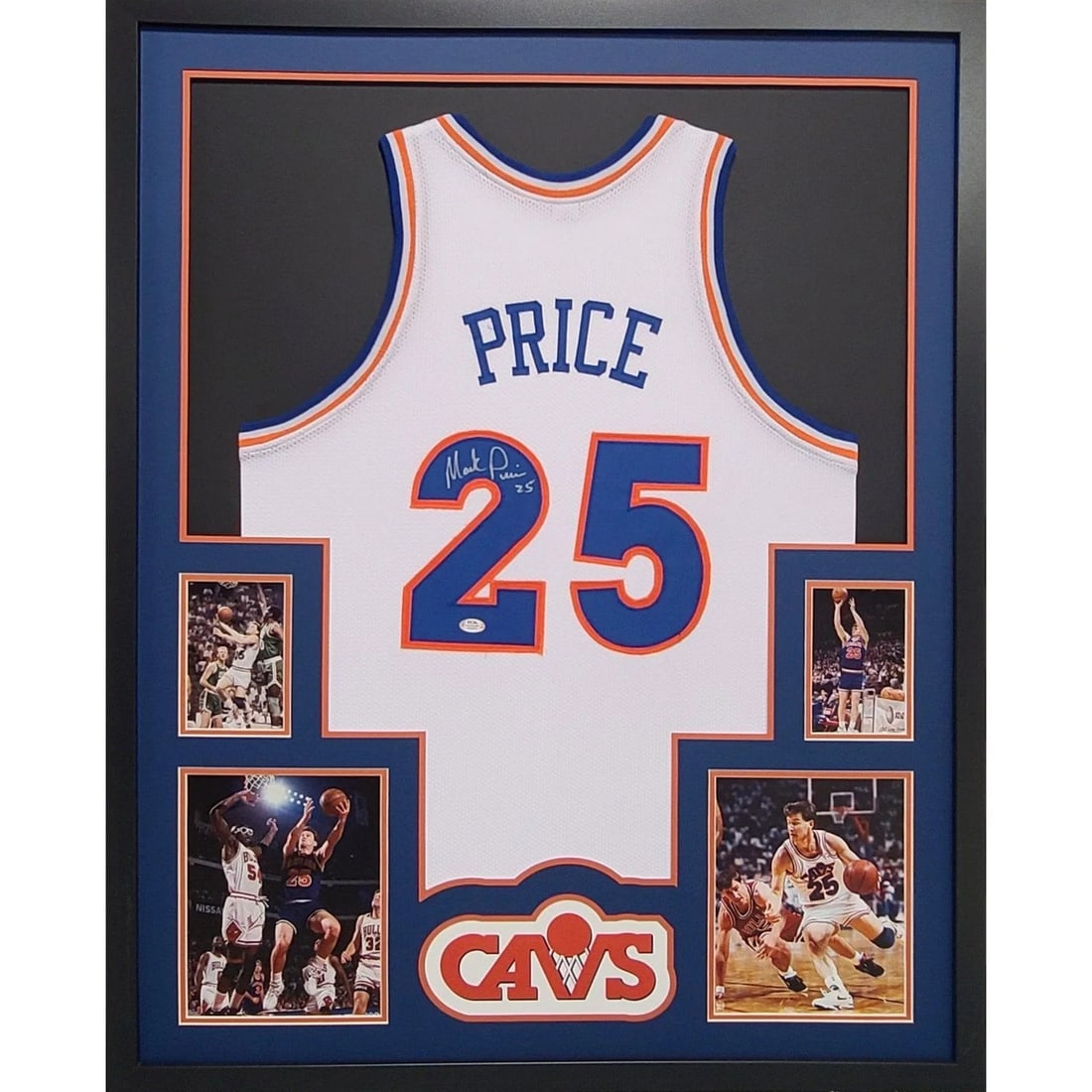 Framed Cleveland Cavaliers Mark Price Autographed Jersey PSA DNA: Framed Cleveland Cavaliers Mark Price Autographed Jersey PSA DNA Framed autographed Mark Price jersey associated with the Cleveland Cavaliers. The piece is presented in a detailed frame with UV protec