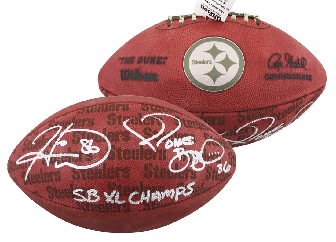 BAS Witnessed Steelers The Duke football signed by Jerome Bettis and Hines Ward (1 of 4)