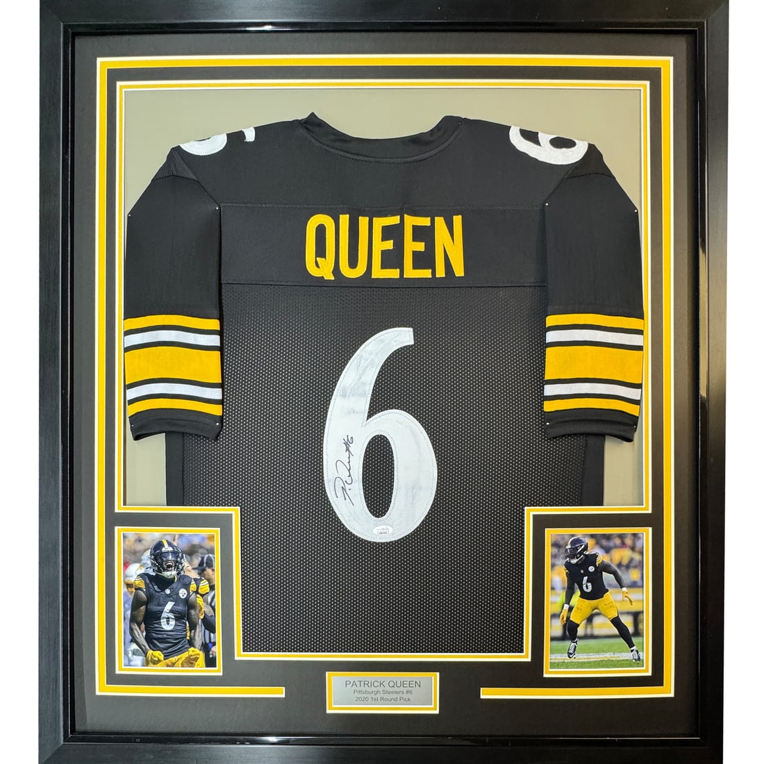 Patrick Queen Signed Steelers Jersey Framed JSA COA 35x39 (1 of 2)