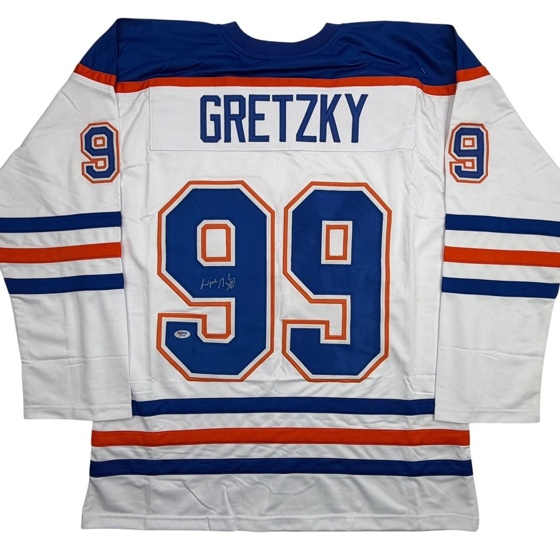Wayne Gretzky signed Edmonton Oilers white custom hockey jersey PSA DNA COA: Wayne Gretzky signed Edmonton Oilers white custom hockey jersey PSA DNA COA This autographed Wayne Gretzky Edmonton Oilers white hockey jersey is a custom collectible item. The jersey features Gretzky