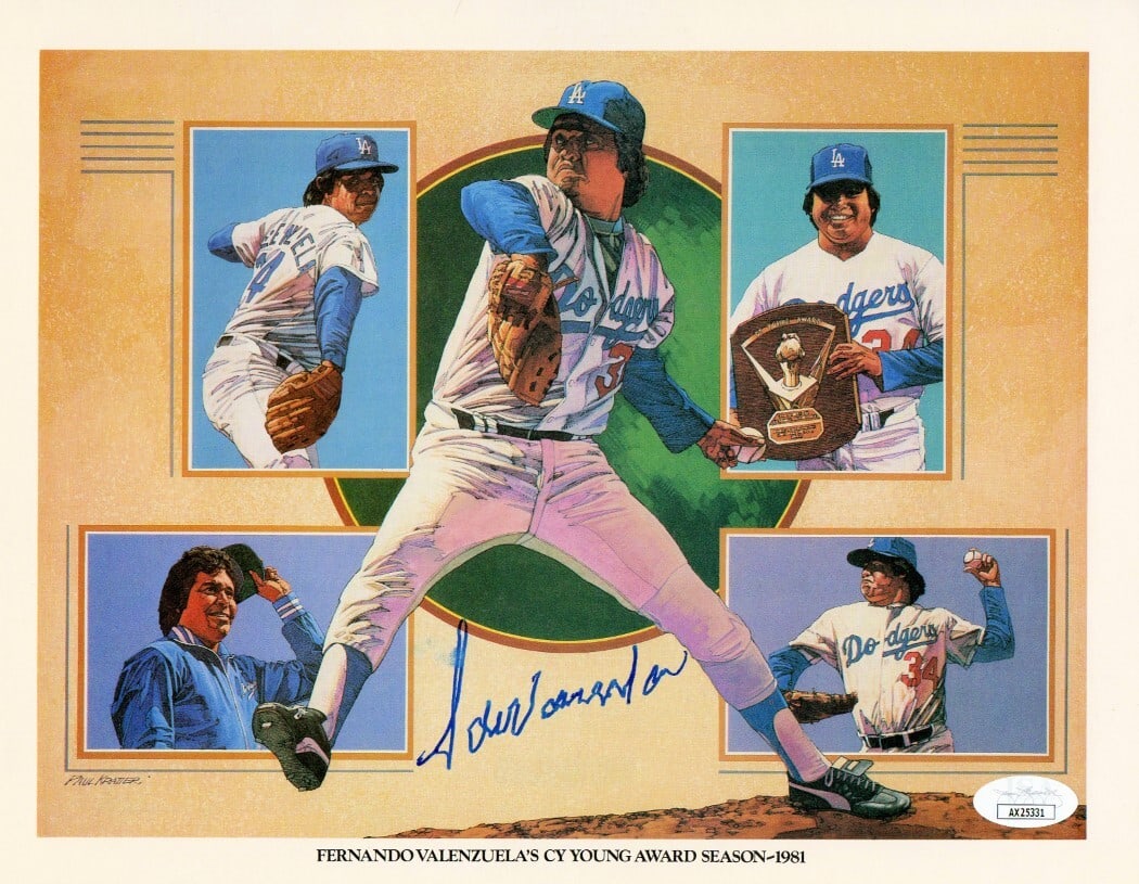 Fernando Valenzuela Autographed 8.5x11 Photo Collage Dodgers JSA (1 of 2)