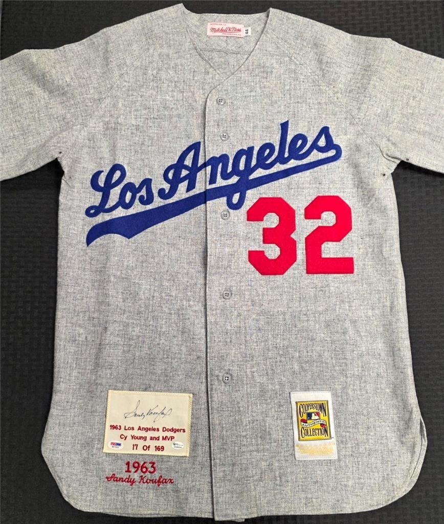 Limited Edition Dodgers Jersey Autographed by Sandy Koufax PSA Authenticated (1 of 6)
