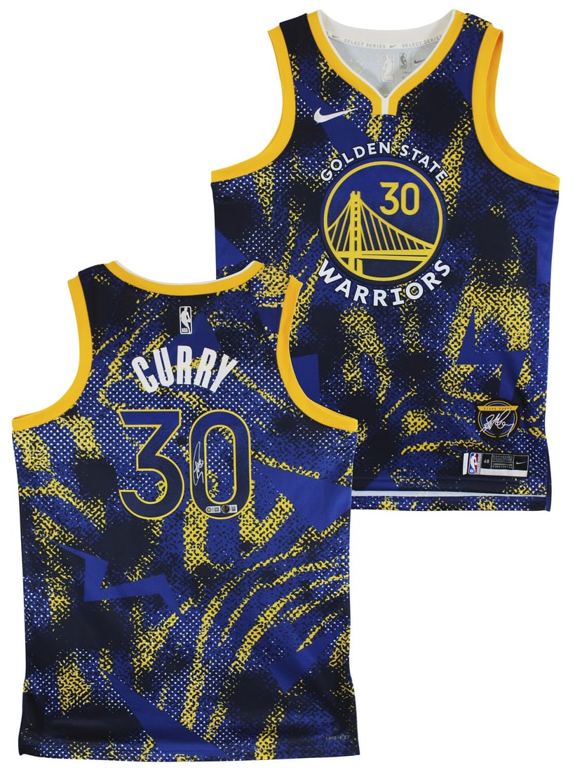 Stephen Curry Signed Blue Nike Select Jersey BAS Witnessed Authentic: Stephen Curry Signed Blue Nike Select Jersey BAS Witnessed Authentic This authentic blue Nike Select jersey is personally signed by Stephen Curry, star player of the Golden State Warriors. The jersey 