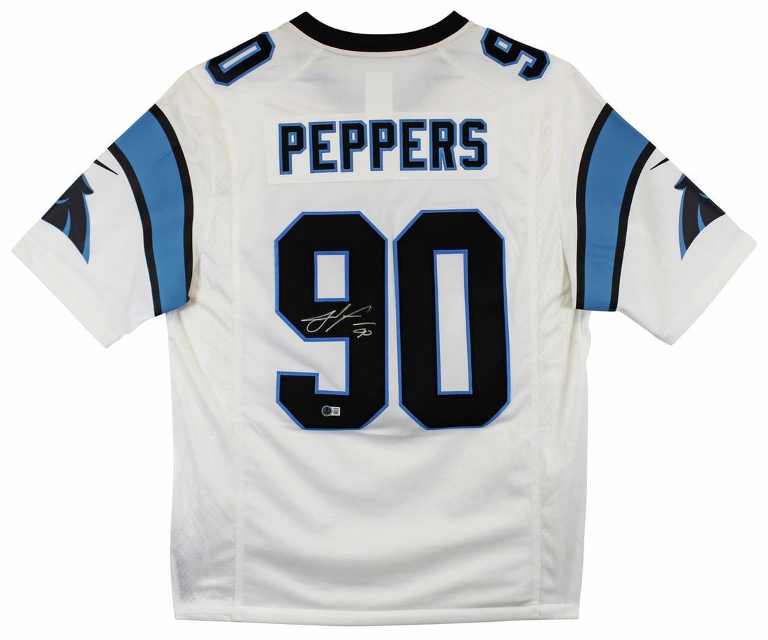Julius Peppers Autographed Panthers Nike Limited White Jersey BAS Witnessed (1 of 5)