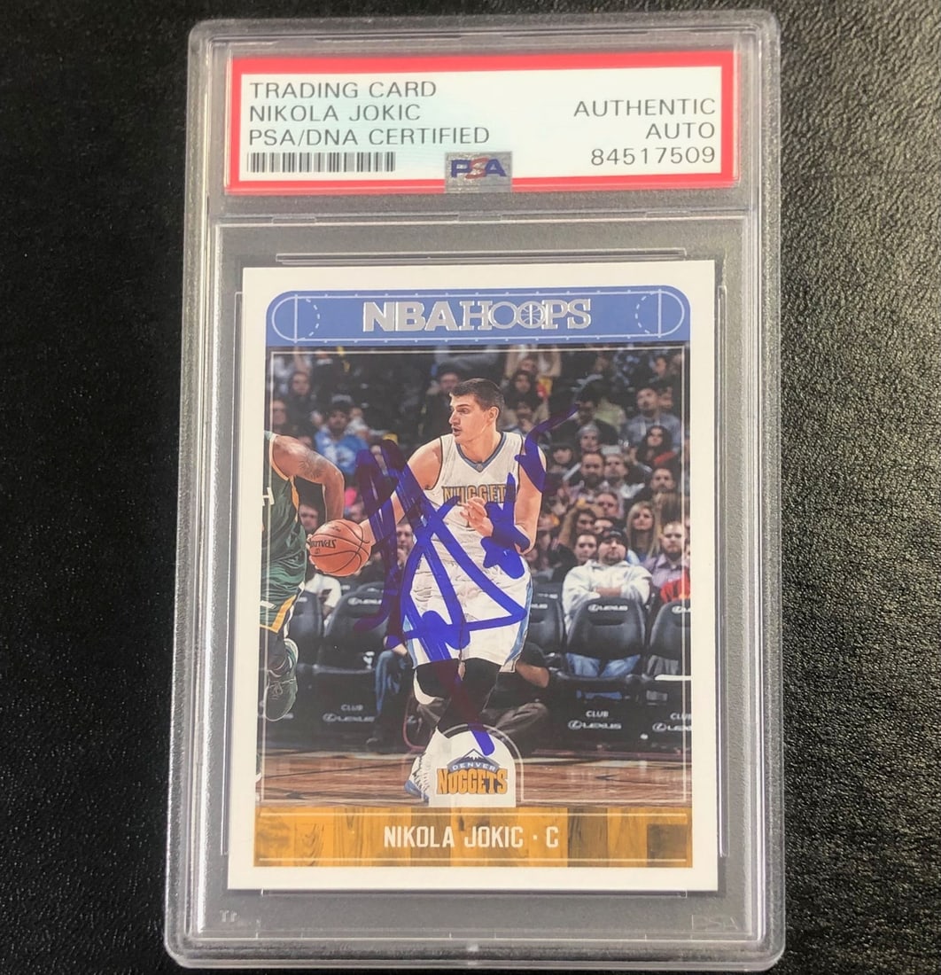 Nikola Jokic PSA Authenticated 2017-18 NBA Hoops #140 Nuggets Card (1 of 2)