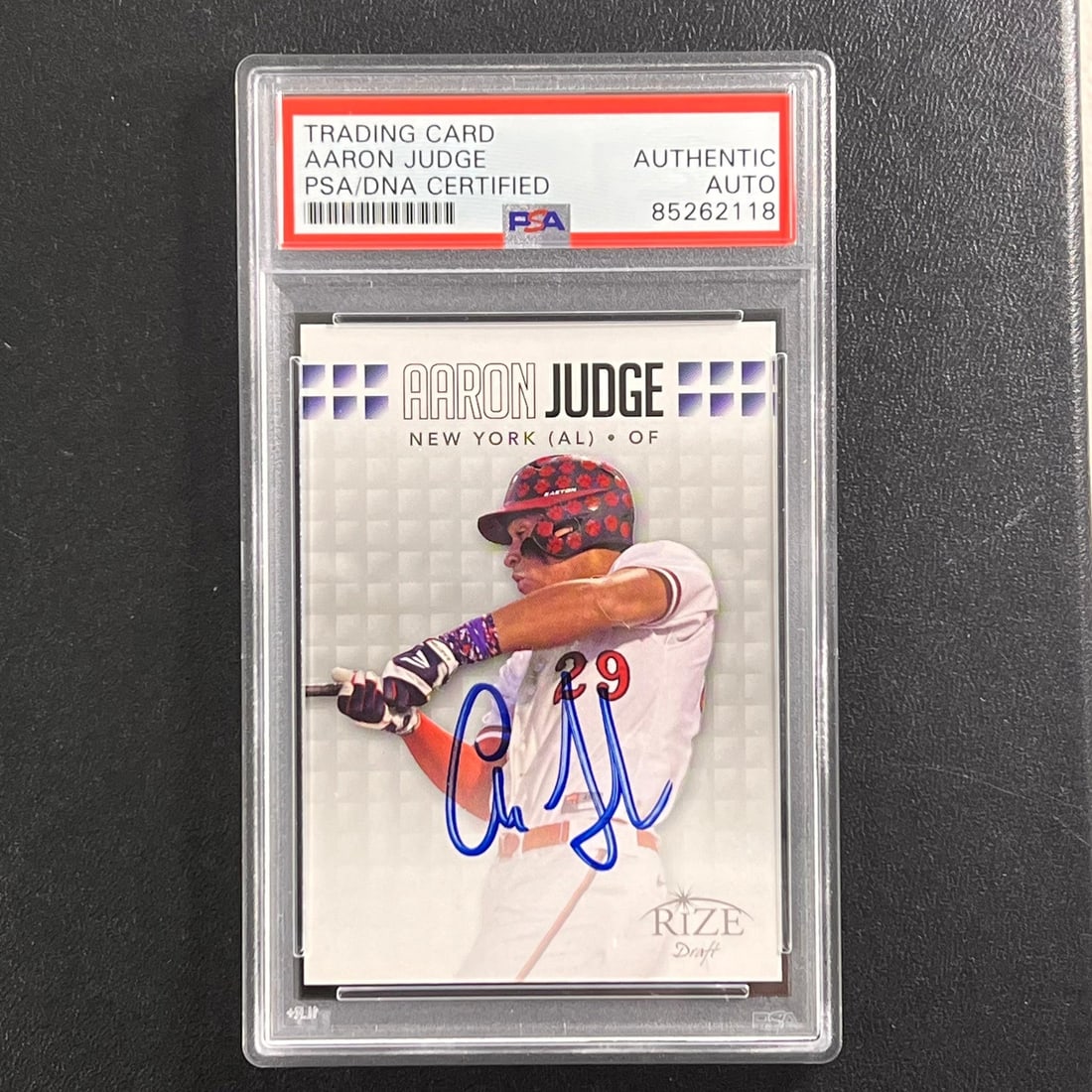 2013 Leaf Rize Draft #36 Aaron Judge Signed PSA Slabbed Yankees Card: 2013 Leaf Rize Draft #36 Aaron Judge Signed PSA Slabbed Yankees Card This is a signed sports trading card from the 2013 Leaf Rize Draft series featuring Aaron Judge, a prominent player for the New Yor