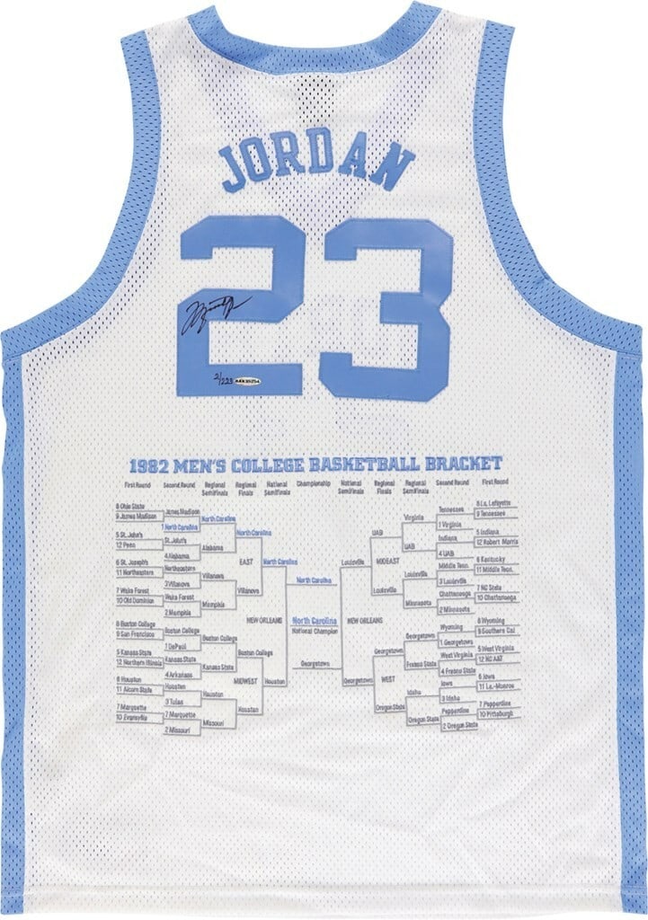 Nike Michael Jordan Autographed North Carolina Tar Heels Jersey UDA JSA 9: Nike Michael Jordan Autographed North Carolina Tar Heels Jersey UDA JSA 9 Enhance your collection with this Michael Jordan signed North Carolina Tar Heels jersey, a true piece of basketball history. T
