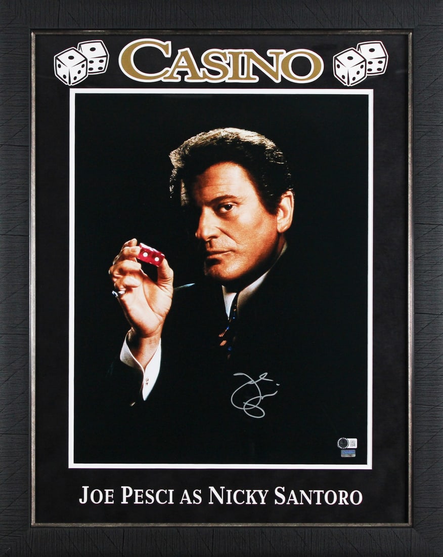 Framed 16x20 Vertical Blackout Photo Signed by Joe Pesci Beckett COA (1 of 3)