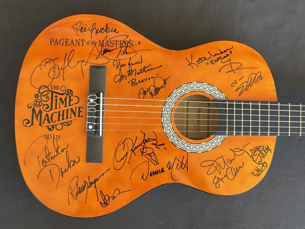 Pageant of the Masters Signed Guitar JSA Authenticated Jonathan Adams Ginger Chan (1 of 5)