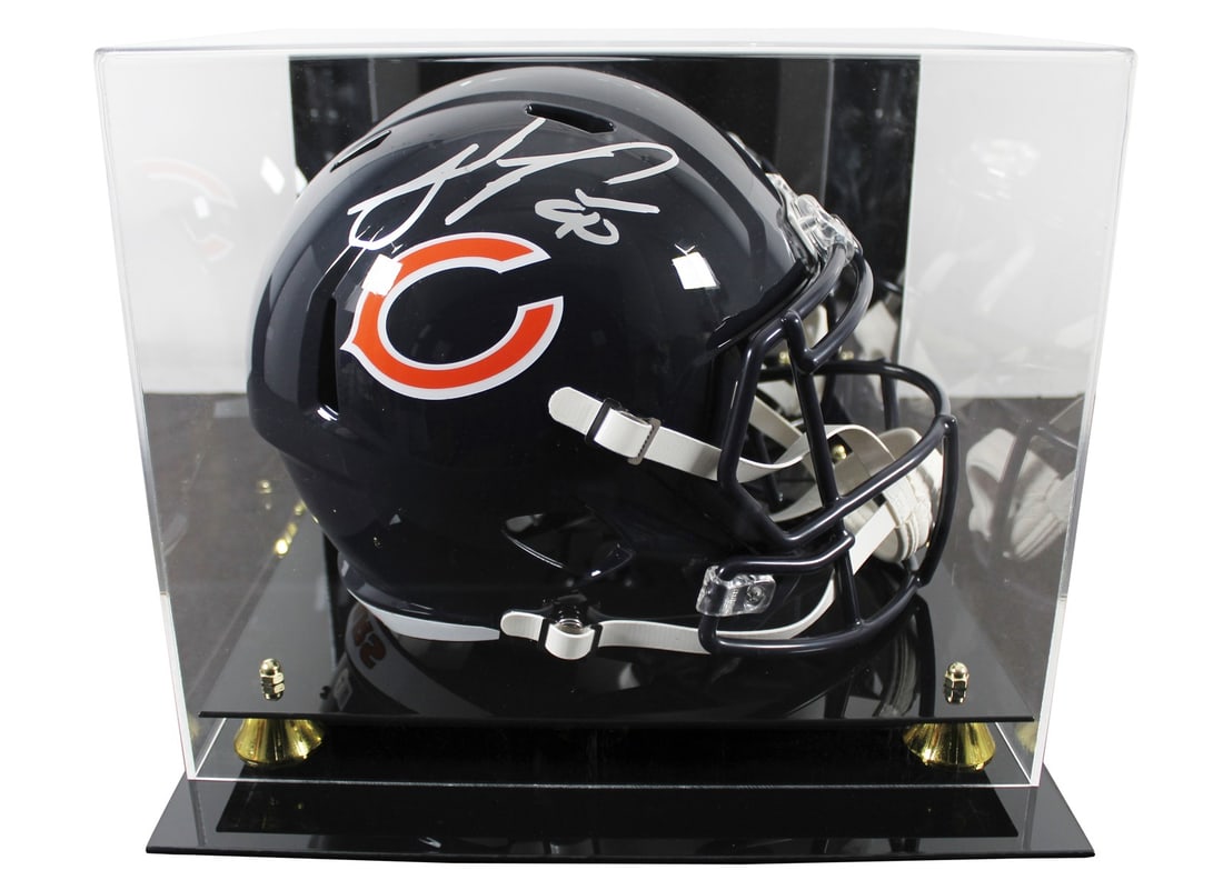 Julius Peppers Signed Chicago Bears Full Size Helmet with BAS Authentication: Julius Peppers Signed Chicago Bears Full Size Helmet with BAS Authentication This authentic Riddell full-size Speed replica helmet has been personally signed by Julius Peppers of the Chicago Bears. Th