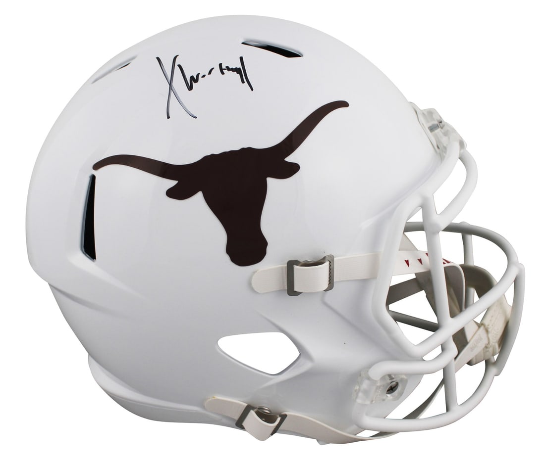 Texas Longhorns Xavier Worthy Autographed Full Size Speed Helmet (1 of 3)