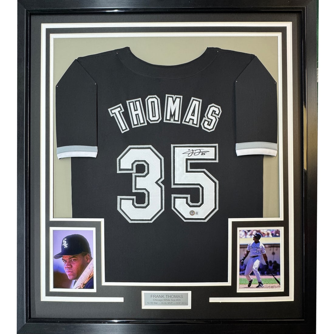 Framed Autographed Frank Thomas Chicago White Sox Jersey JSA COA Gem Mint: Framed Autographed Frank Thomas Chicago White Sox Jersey JSA COA Gem Mint This professionally framed and matted autographed Frank Thomas jersey is a must-have for any baseball fan. Measuring 33"x42", 