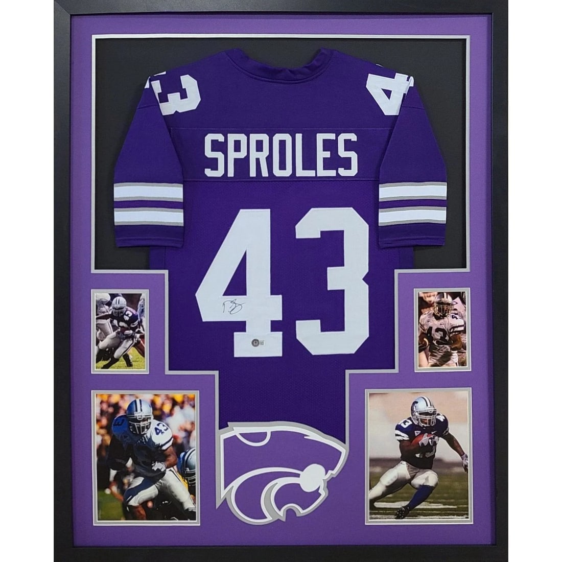 Darren Sproles Autographed Framed Jersey Kansas State Beckett Certified: Darren Sproles Autographed Framed Jersey Kansas State Beckett Certified This autographed Darren Sproles framed jersey is a must-have for any sports memorabilia collector. Authenticated by Beckett, a l