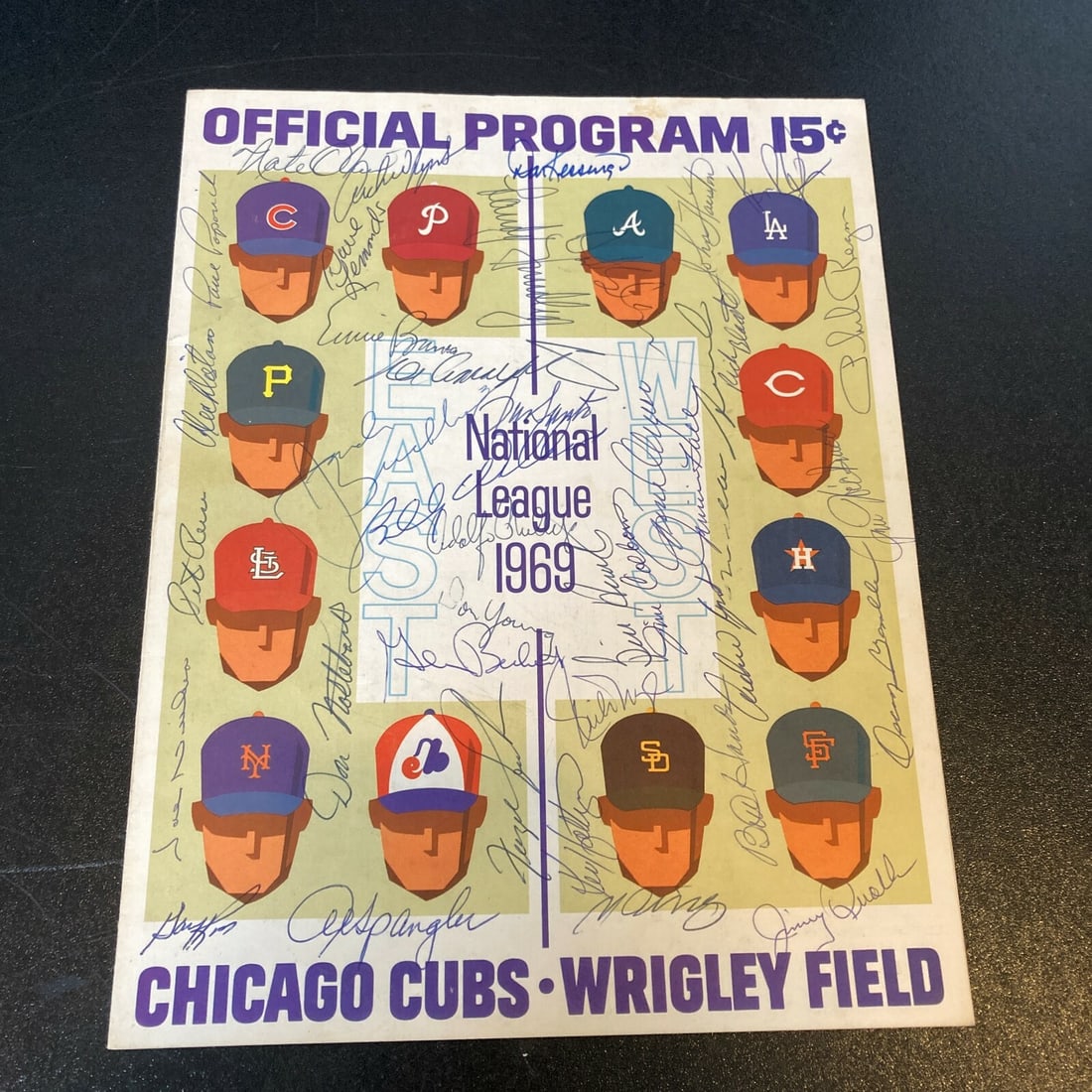 1969 Chicago Cubs Signed Program 35+ Autographs JSA COA - 2