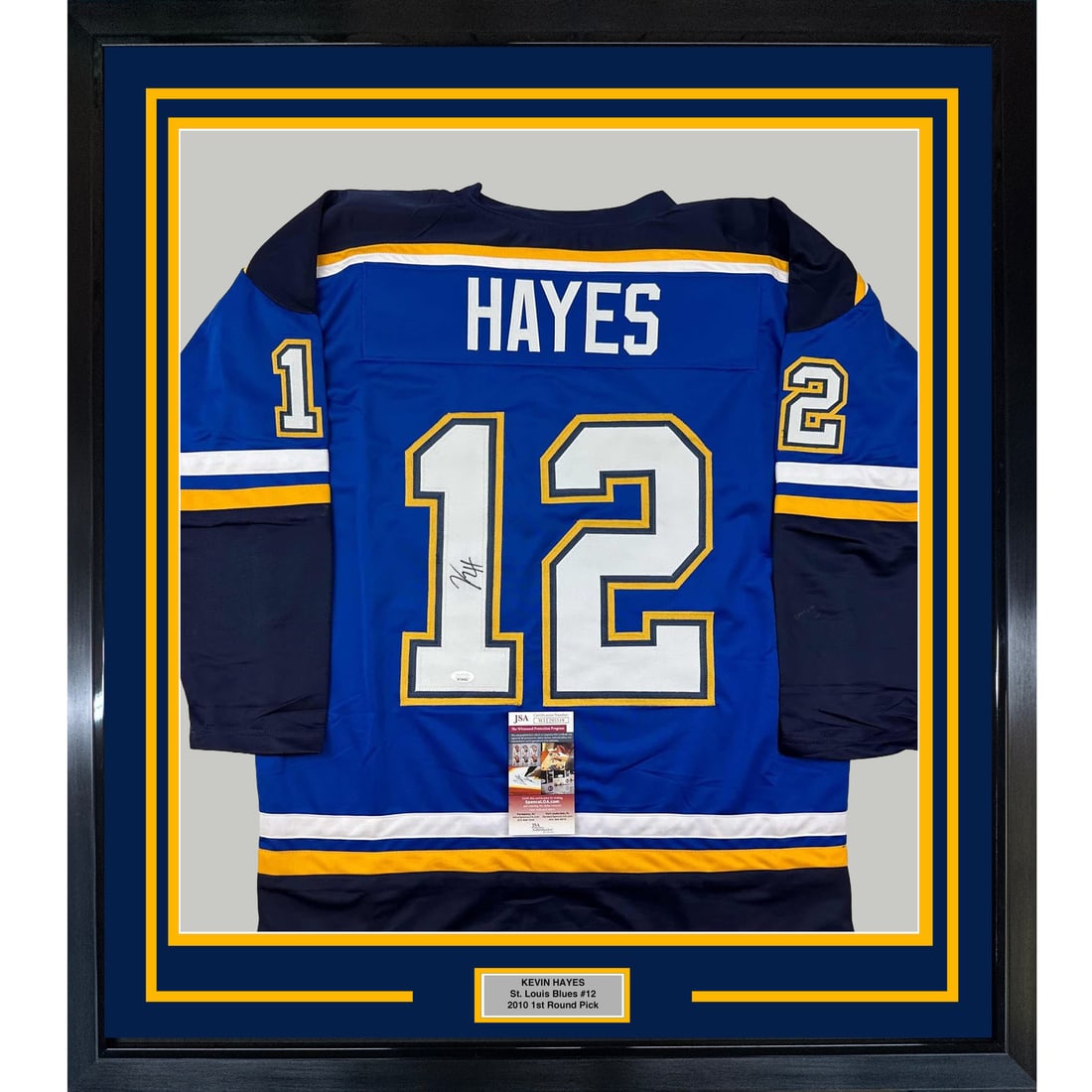 Framed Kevin Hayes Signed St. Louis Blues Jersey with JSA COA 35x39 (1 of 2)