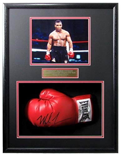 Framed Mike Tyson signed boxing glove with 8x10 photo JSA (1 of 4)