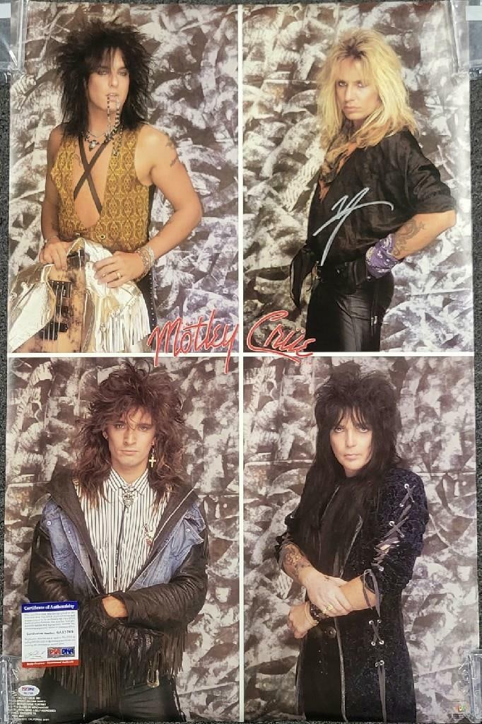 23x35 Vintage Poster Signed by Vince Neil Motley Crue PSA DNA Authenticated (1 of 1)