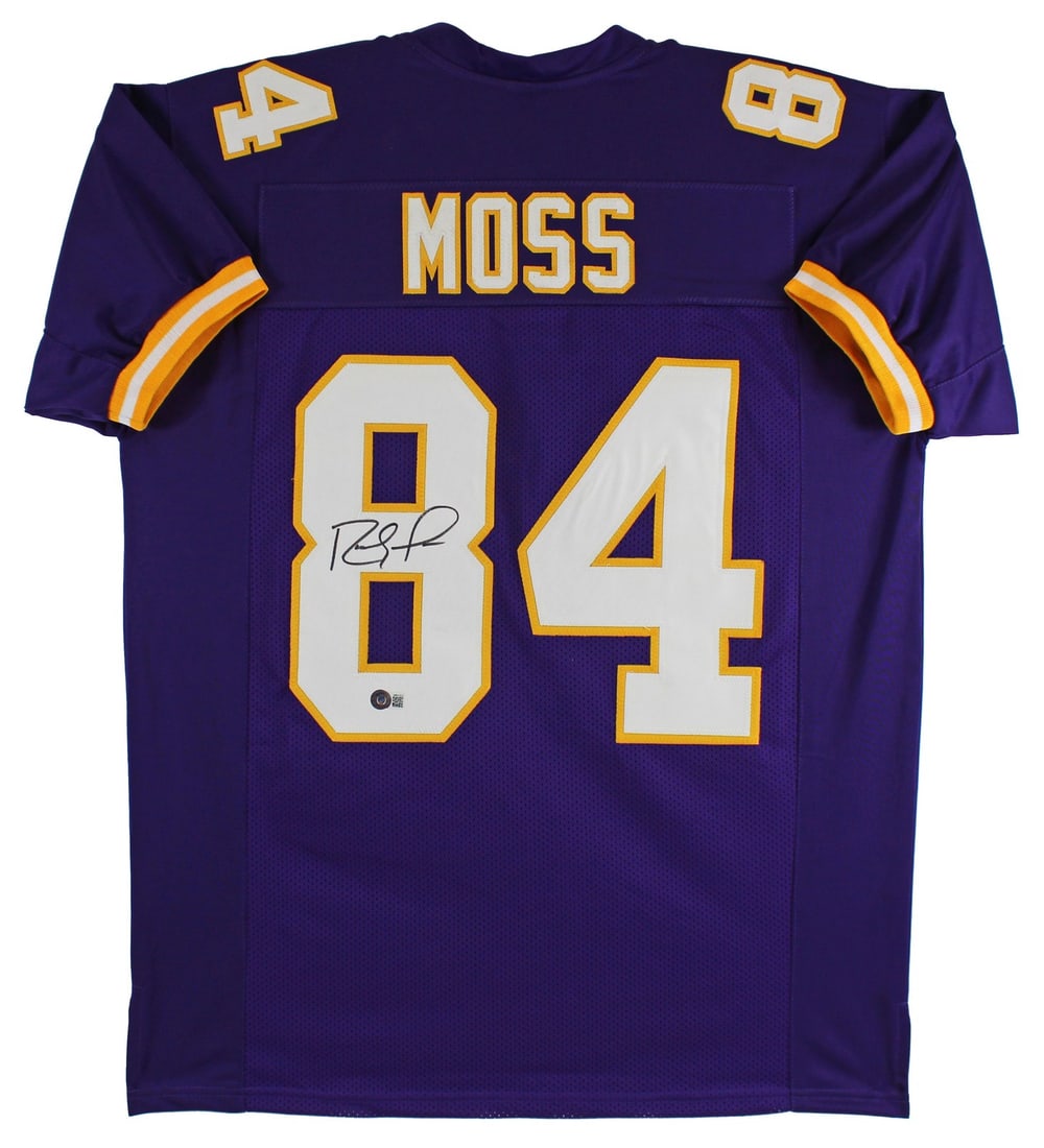 Randy Moss Signed Purple Jersey Beckett BAS Witnessed Autograph Minnesota Vikings (1 of 7)
