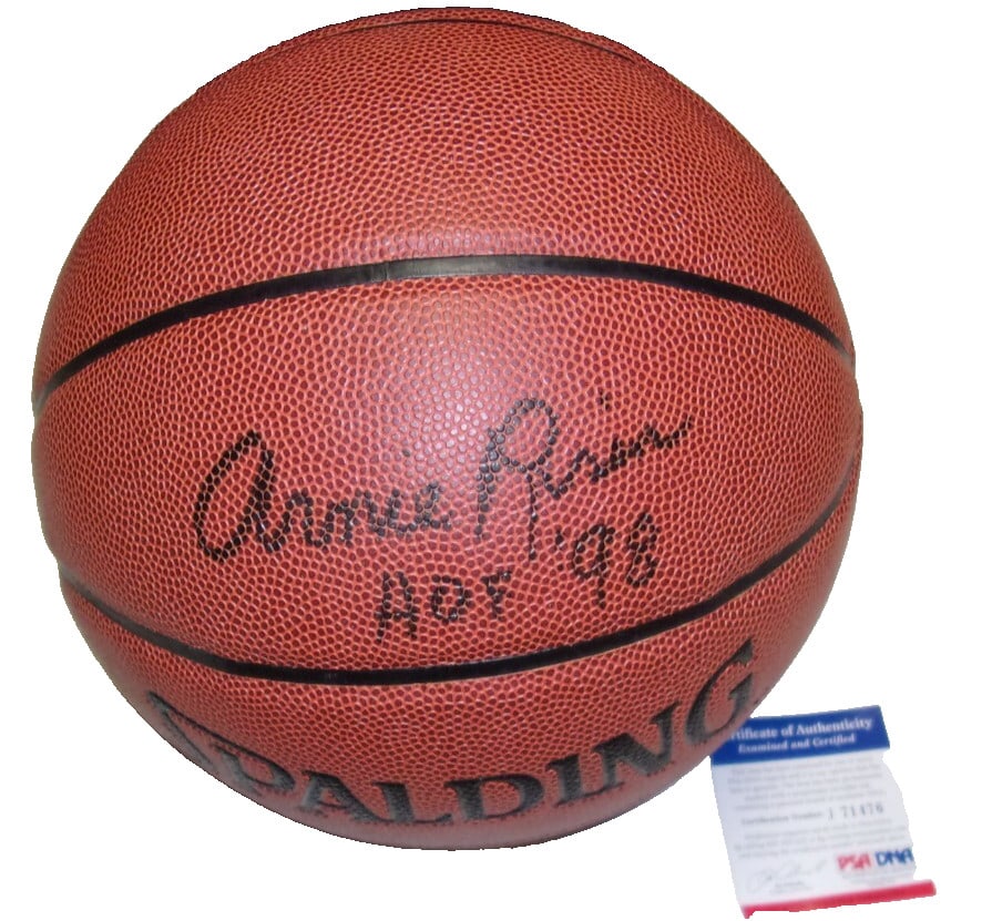 Signed Basketball by Arnie Risen Boston Celtics PSA DNA Authenticated: Signed Basketball by Arnie Risen Boston Celtics PSA DNA Authenticated This is an original basketball signed by Arnie Risen, a Hall of Fame inductee in 1998, from the Boston Celtics. The item is pre-ow