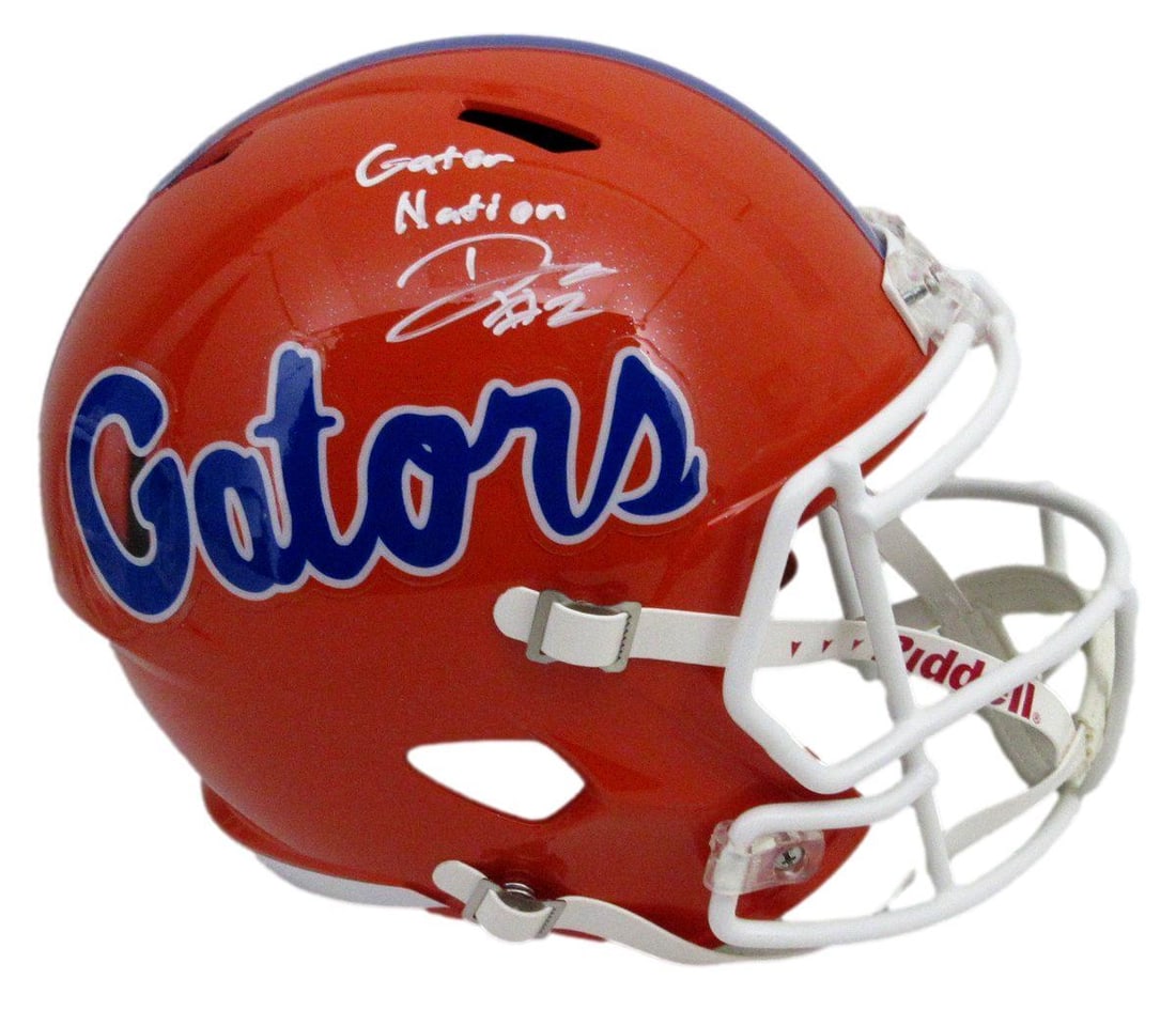 Florida Gators orange full size speed replica helmet signed by D J Lagway (1 of 6)