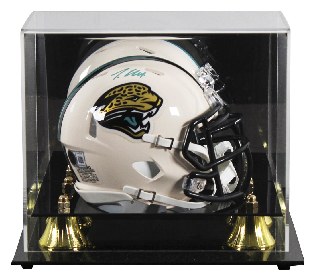Travis Hunter autographed Jaguars mini helmet with display case BAS witnessed (1 of 5)