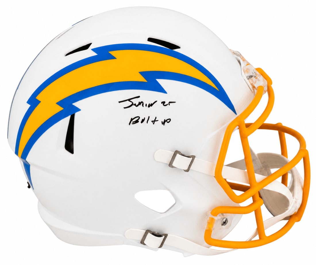 Riddell full size speed replica helmet signed by Junior Colson Chargers (1 of 1)