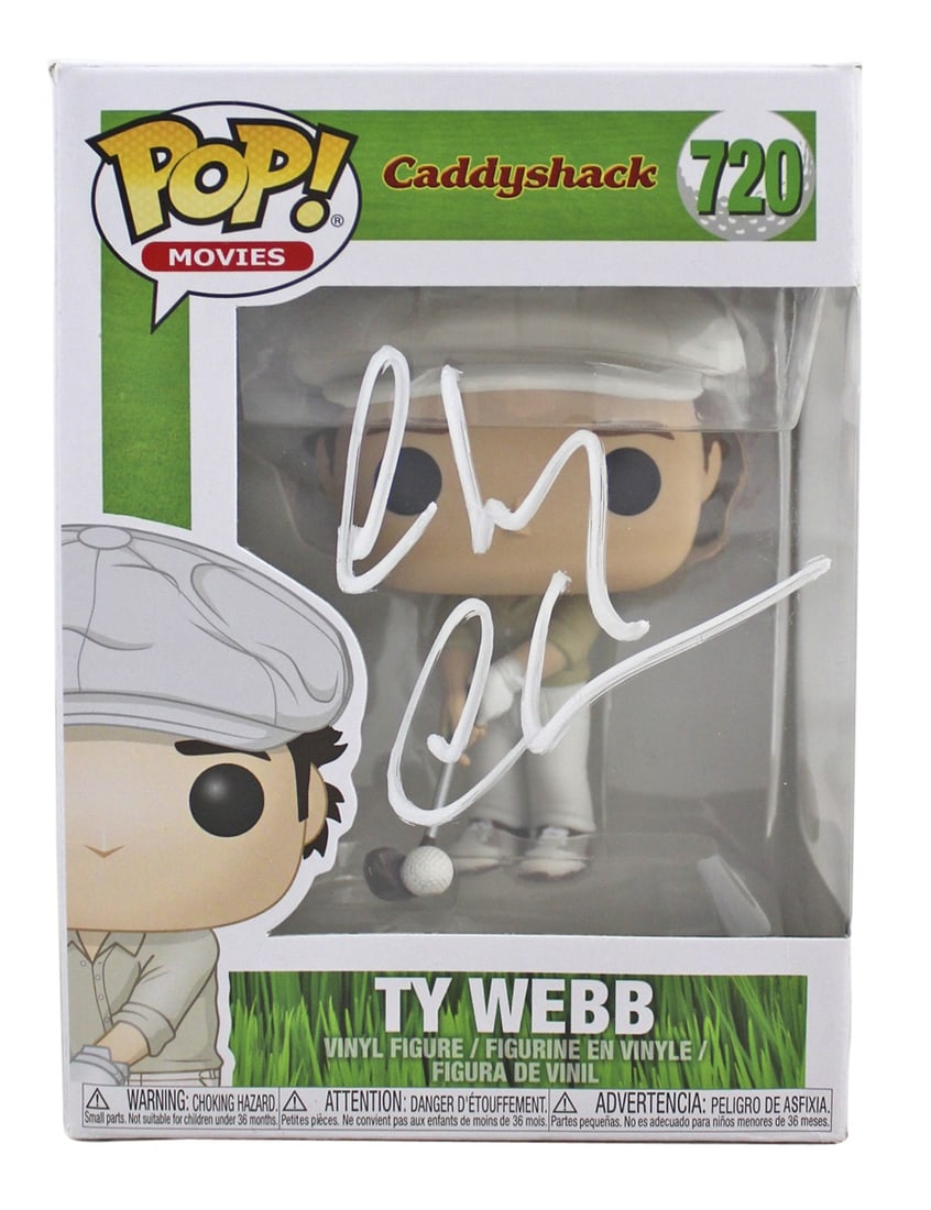 Ty Webb Funko Pop Figure Signed by Chevy Chase Beckett Authenticated: Ty Webb Funko Pop Figure Signed by Chevy Chase Beckett Authenticated This is a pre-owned Funko Pop vinyl figure of Ty Webb (#720) from Caddyshack, personally signed by Chevy Chase in white ink. The au