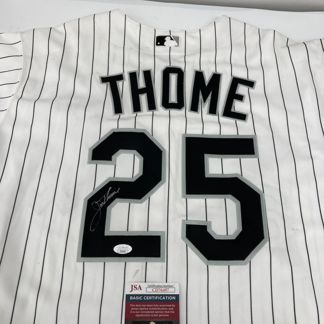 Jim Thome Signed 2005 White Sox World Series Jersey with JSA COA: Jim Thome Signed 2005 White Sox World Series Jersey with JSA COA Celebrate the legacy of Jim Thome with this signed 2005 Chicago White Sox World Series Majestic jersey. This authentic jersey is adorne