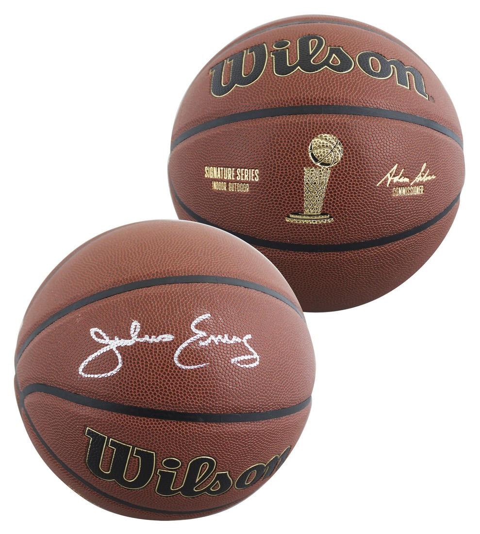 JSA Witness Julius Dr J Erving Signed Wilson Trophy Basketball 76ers: JSA Witness Julius Dr J Erving Signed Wilson Trophy Basketball 76ers Original Wilson Trophy Series basketball personally signed by Julius "Dr. J" Erving of the Philadelphia 76ers. This JSA Witness ite