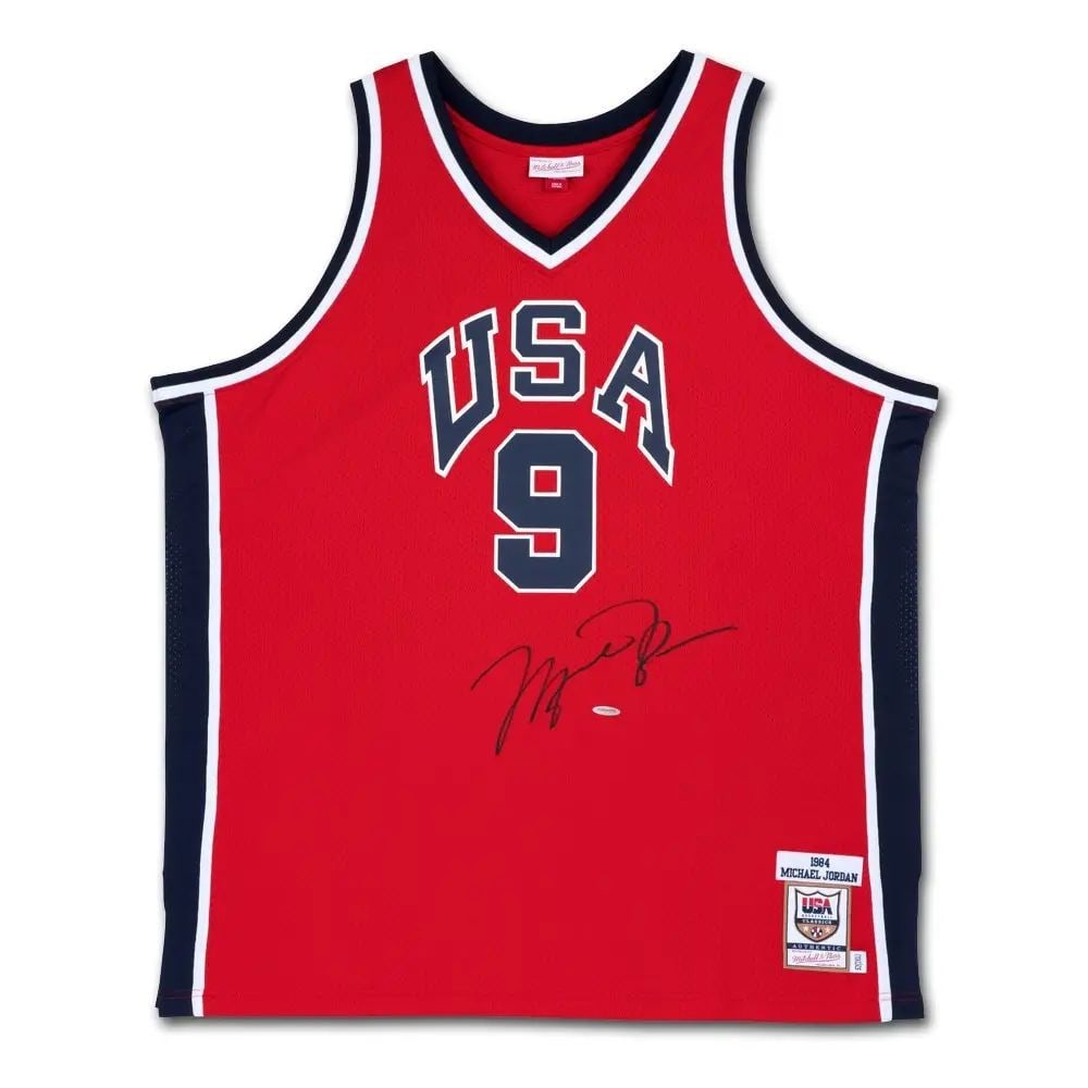 Michael Jordan Autographed 1984 Team USA Jersey Upper Deck Certified: Michael Jordan Autographed 1984 Team USA Jersey Upper Deck Certified Celebrate the legacy of basketball legend Michael Jordan with this original autographed Mitchell & Ness jersey, representing the 19
