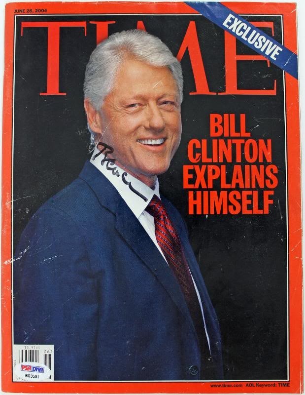 Bill Clinton Signed 2004 Time Magazine With PSA DNA Authentication (1 of 4)