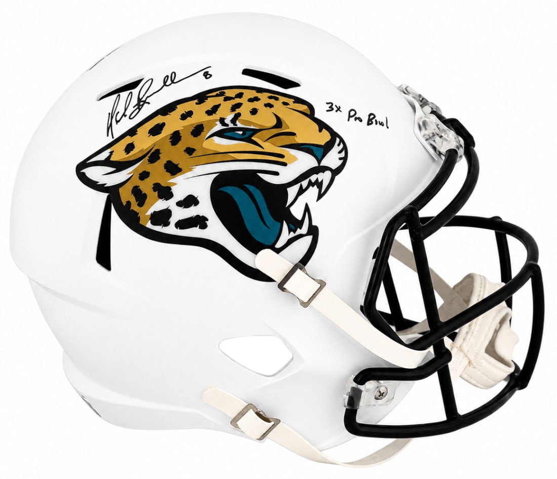 Riddell full size speed replica helmet signed by Mark Brunell Jaguars (1 of 1)