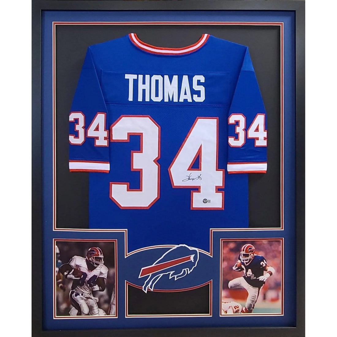 Thurman Thomas Autographed Framed Jersey Buffalo Bills Beckett Authenticated (1 of 2)