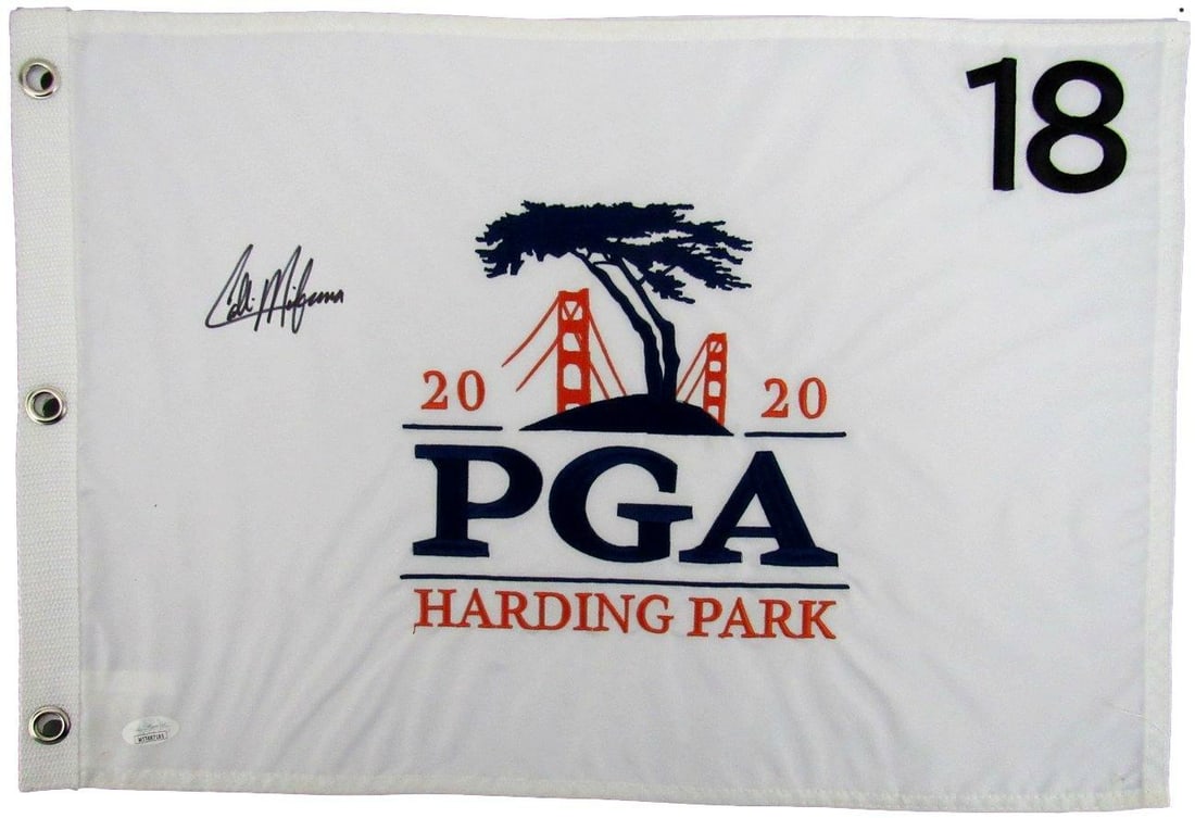 JSA authenticated Collin Morikawa signed PGA Championship pin flag (1 of 4)