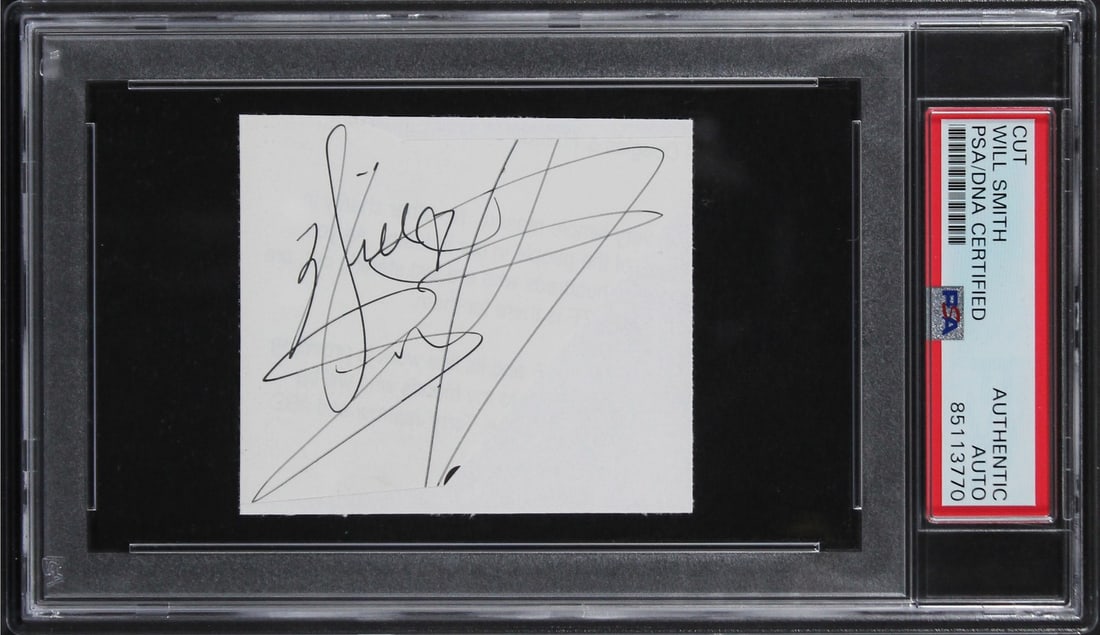 Will Smith Autographed 2.75x3 Cut Signature PSA Slabbed Fresh Prince of Bel-Air (1 of 2)