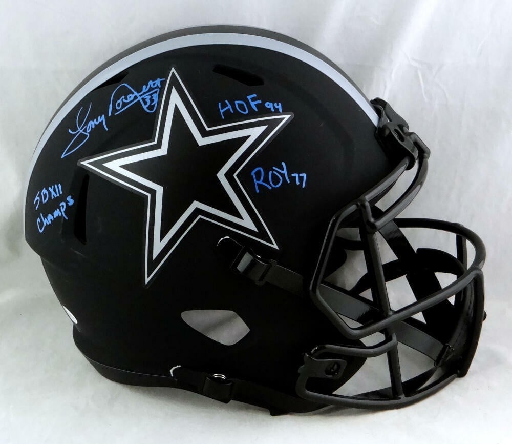 Dallas Cowboys Eclipse Helmet Signed by Tony Dorsett Beckett Auth 3 Inscriptions (1 of 6)