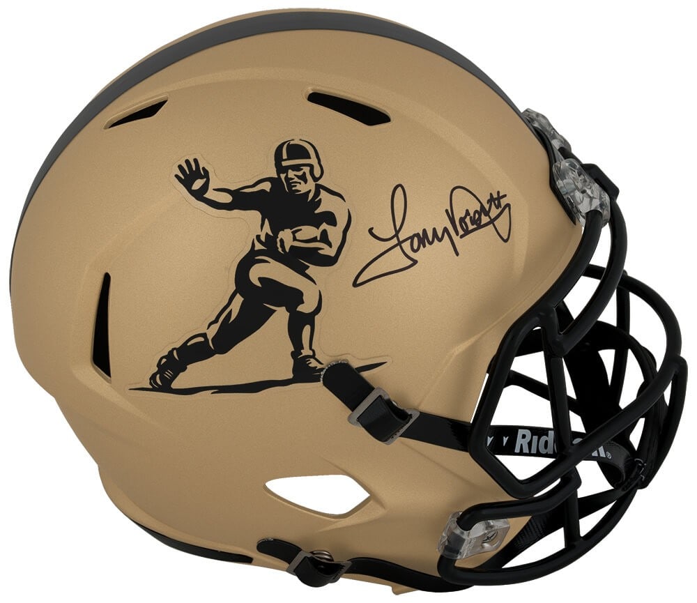 Tony Dorsett Signed Gold Riddell Full Size Helmet with COA: Tony Dorsett Signed Gold Riddell Full Size Helmet with COA This impressive collectible features a Tony Dorsett signed Heisman Trophy logo gold Riddell full size speed helmet, a must-have for any footb