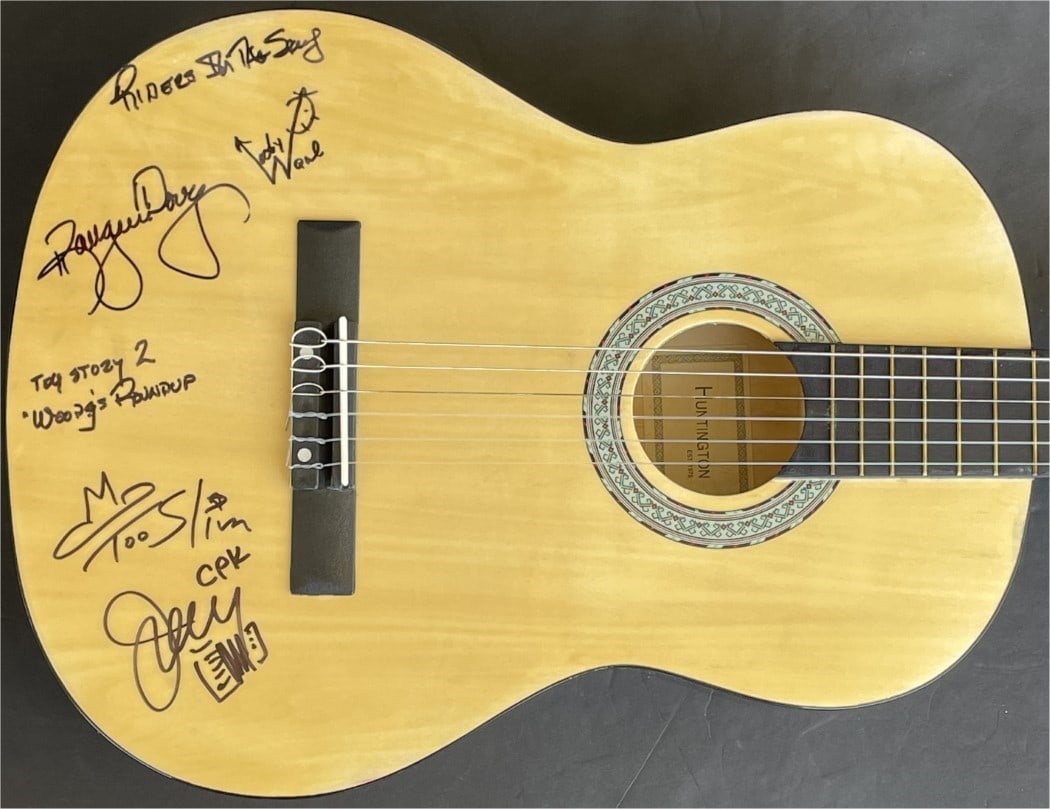 Riders in The Sky Autographed Guitar with JSA Authentication: Riders in The Sky Autographed Guitar with JSA Authentication This is a pre-owned autographed guitar from the iconic band Riders in The Sky, featuring signatures from members Woody Paul, Fred LaBour, D