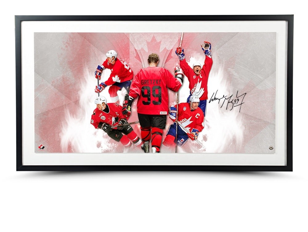Framed Wayne Gretzky autograph photo Homeland 36X18 Upper Deck (1 of 2)