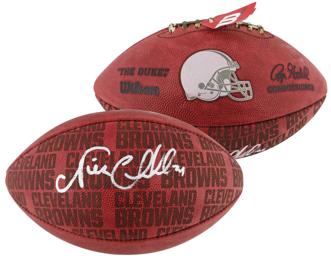 Nick Chubb autographed Wilson The Duke Browns football BAS witnessed: Nick Chubb autographed Wilson The Duke Browns football BAS witnessed This official Wilson "The Duke" Team Showcase NFL football has been personally signed by Nick Chubb of the Cleveland Browns. The au
