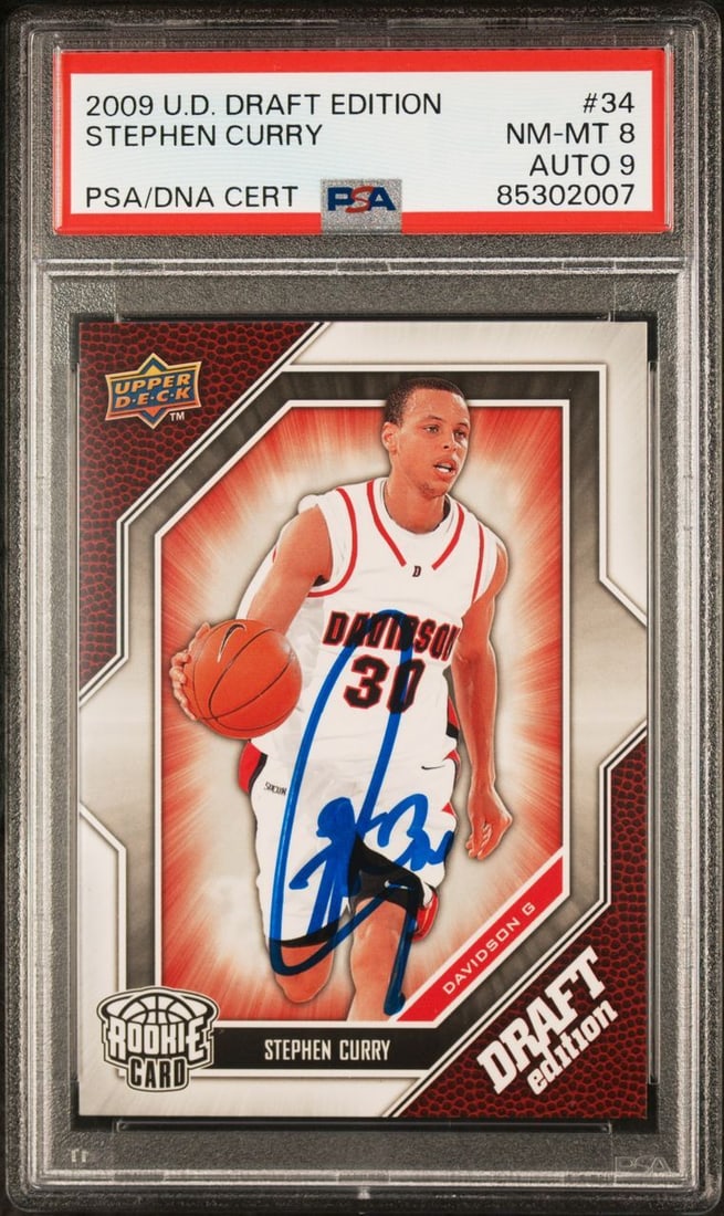Stephen Curry Autographed 2009 Upper Deck Draft Edition 34 Card PSA 8 Auto 9 (1 of 2)