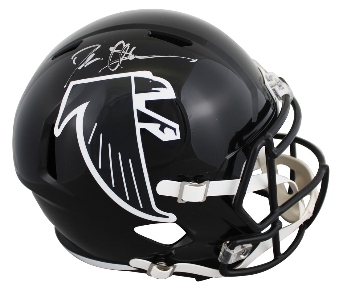 BAS Witnessed Deion Sanders Atlanta Falcons Full Size Speed Rep Helmet: BAS Witnessed Deion Sanders Atlanta Falcons Full Size Speed Rep Helmet Autographed Atlanta Falcons 1990-02 throwback full-size Speed replica helmet personally signed by Deion Sanders. This pre-owned R