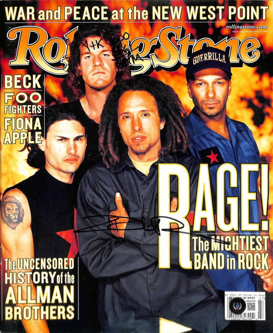 Beckett authenticated Rolling Stone cover signed by 2 Rage Against the Machine members (1 of 1)
